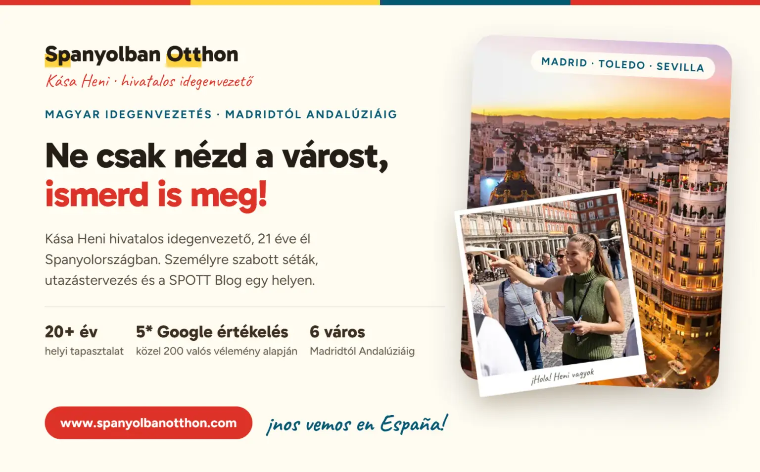 Spanyolban Otthon weboldal asztali &eacute;s mobil n&eacute;zetben